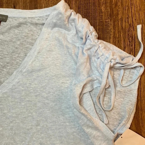 Vince Camuto Women’s Top Light Blue V-Neck Linen Size XL New - Picture 8 of 8